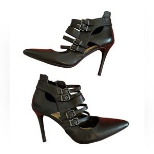 Gianni Bini Black Buckled Stilettos